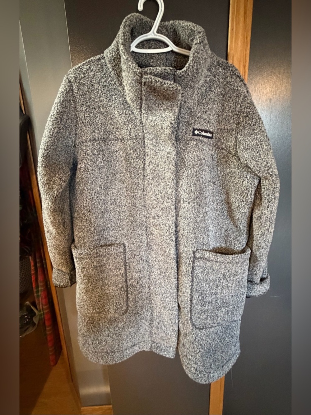Columbia Women’s Marled Gray Fleece Teddy Coat
